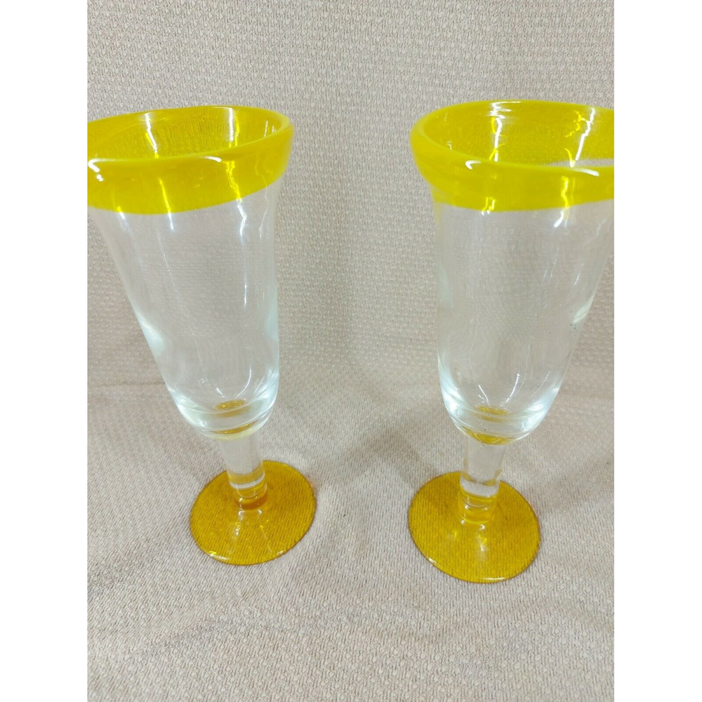 yellow wine glasses (set of 2)